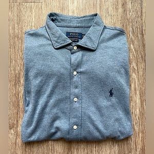 Polo Ralph Lauren Men’s Dress Shirt Size XXL Blue Knit